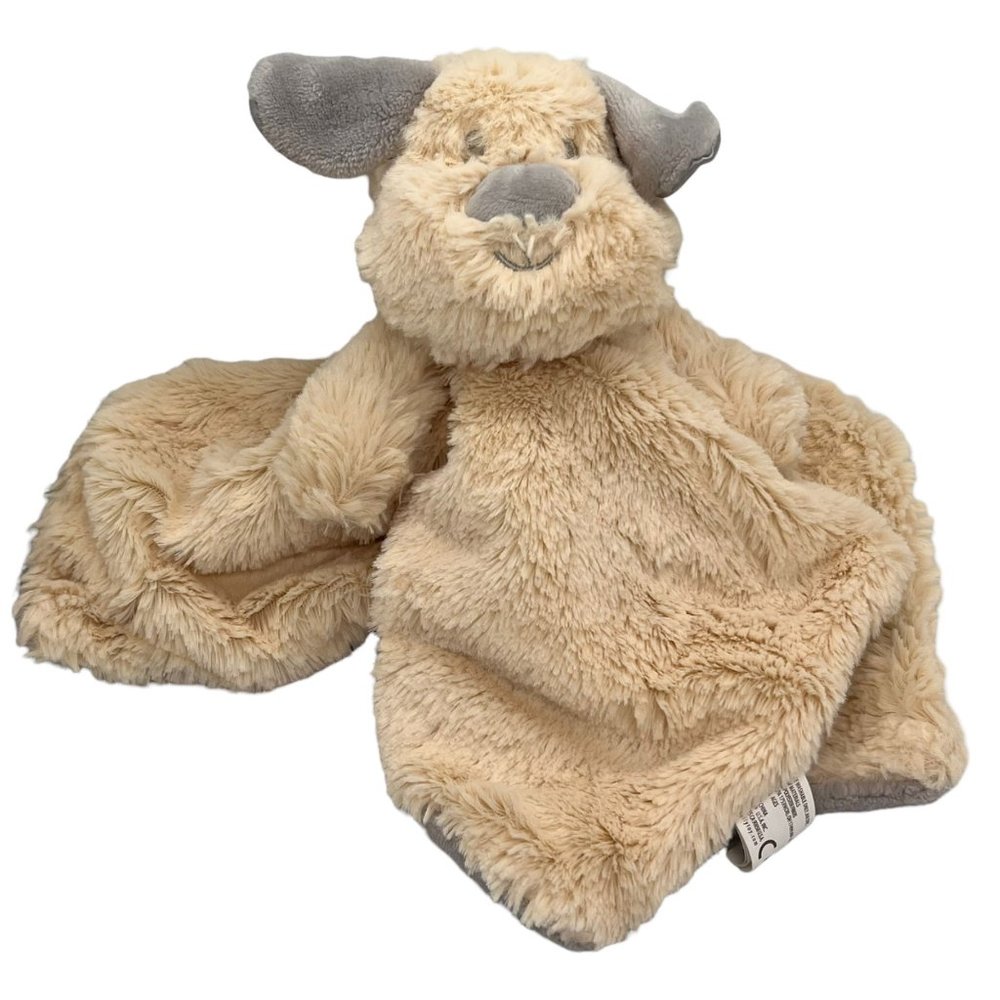 Security Blanket Dog Beige/Gray Baby Lovey Lovie Soother Comfort Toy